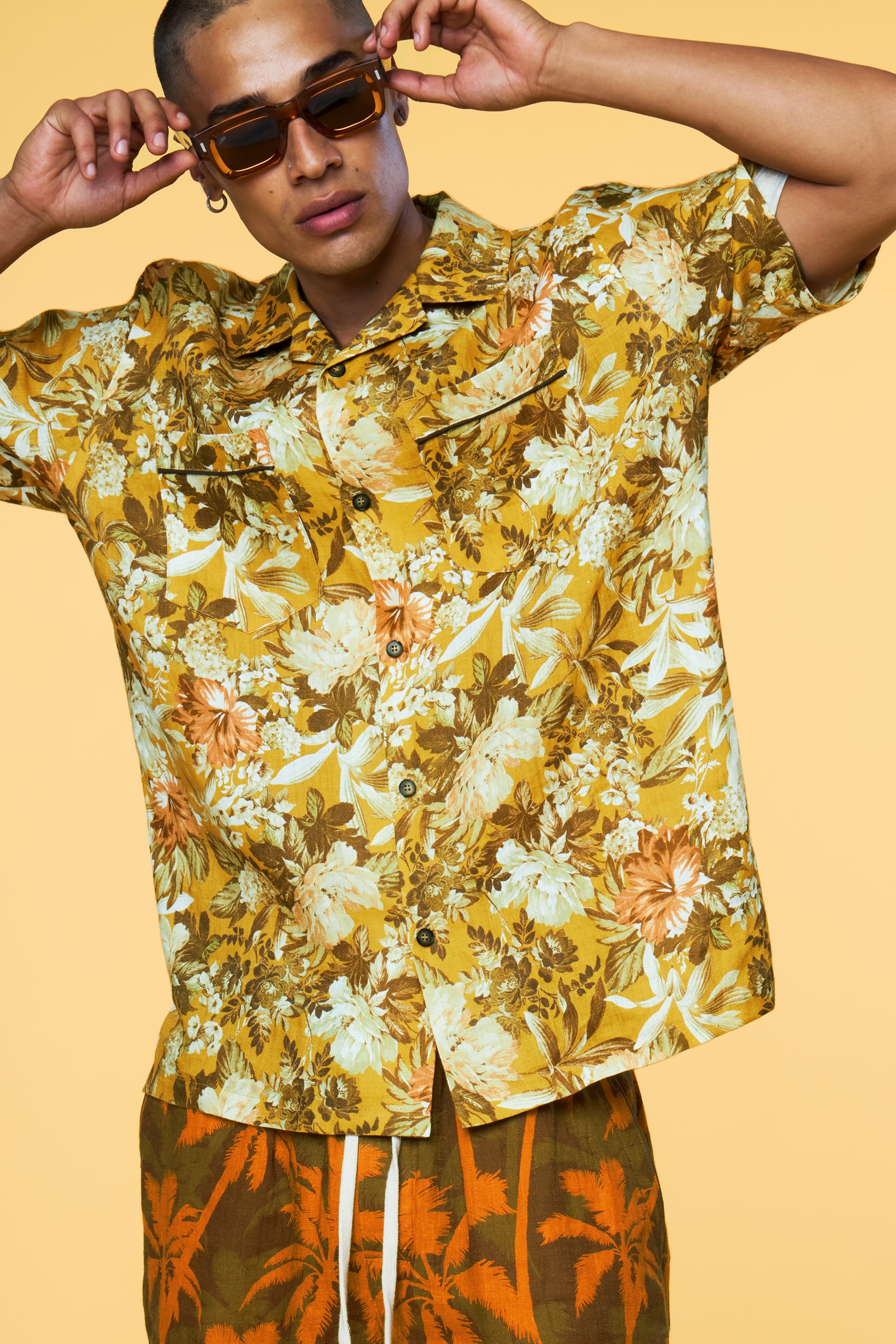 Short Sleeve Pajama Camp Shirt - Botanical Floral – Paul Jays