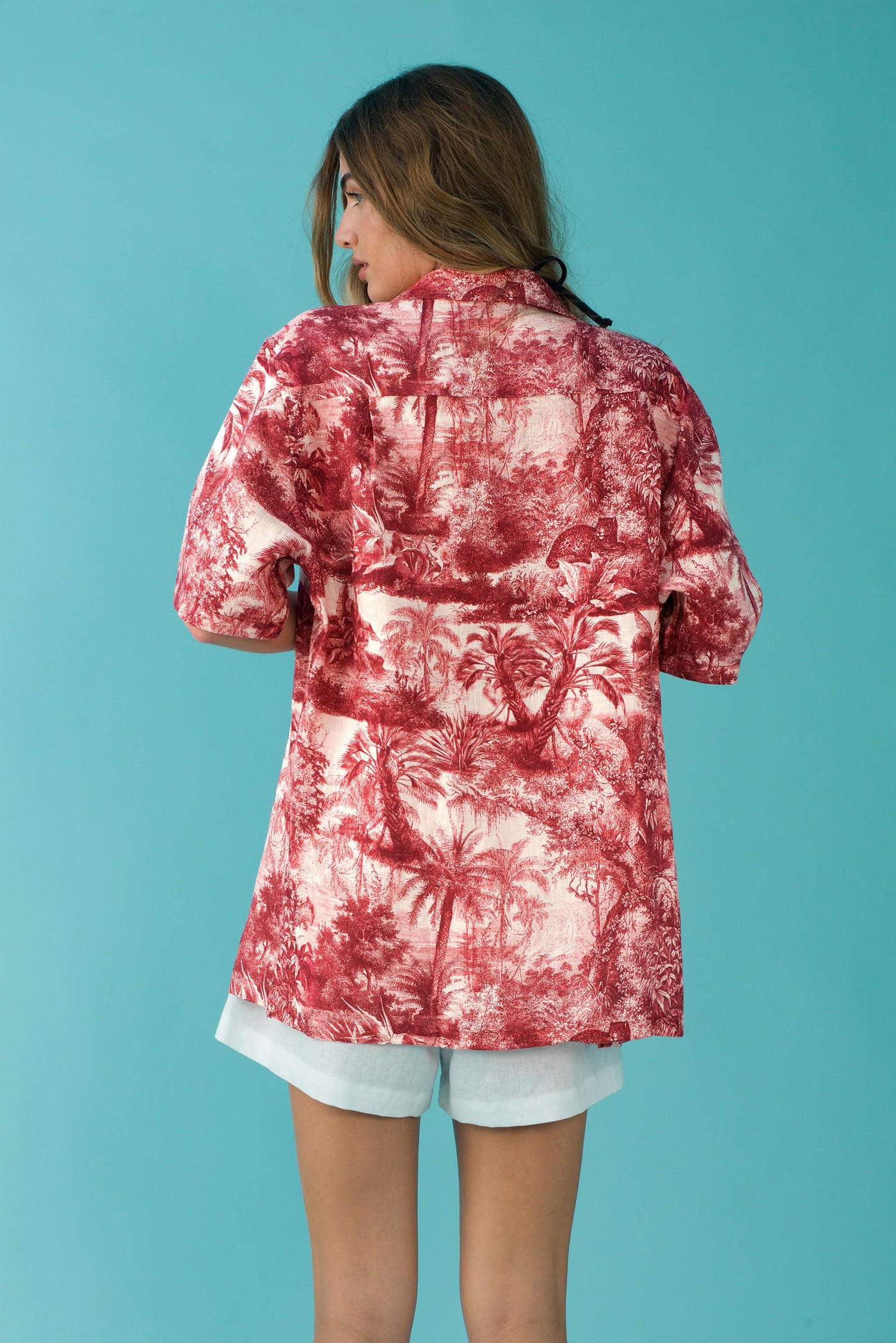 Short Sleeve Camp Shirt - Tropical Toile