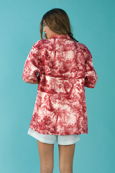 Short Sleeve Camp Shirt - Tropical Toile