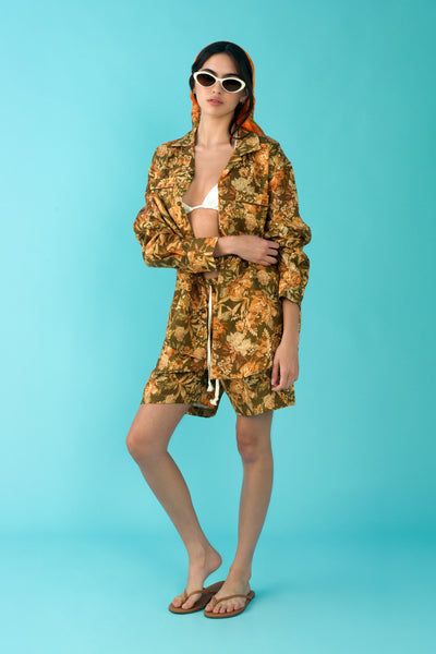Long Sleeve Lounge Shirt - Botanical Floral