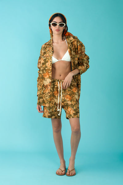 Long Sleeve Lounge Shirt - Botanical Floral