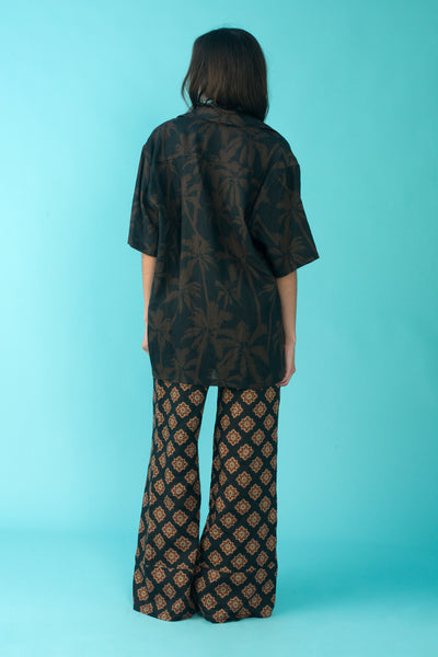 Short Sleeve Camp Shirt - Palm Print