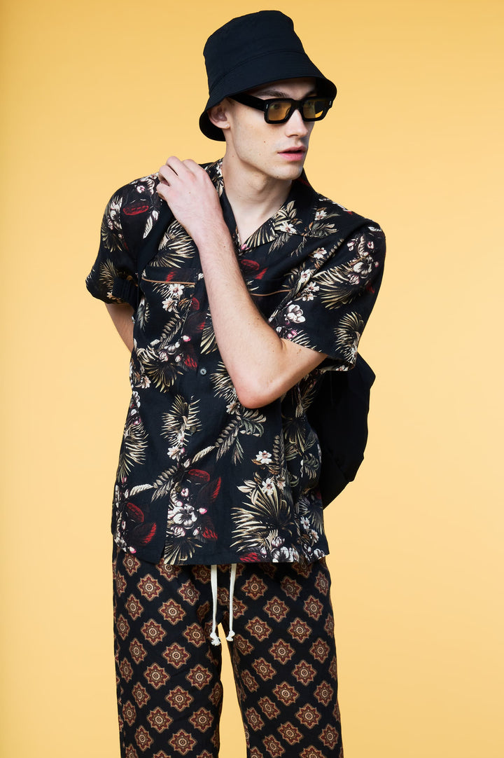 Men’s Linen Set - Black Hawaiian Black Geo Weekend - 5 of 5