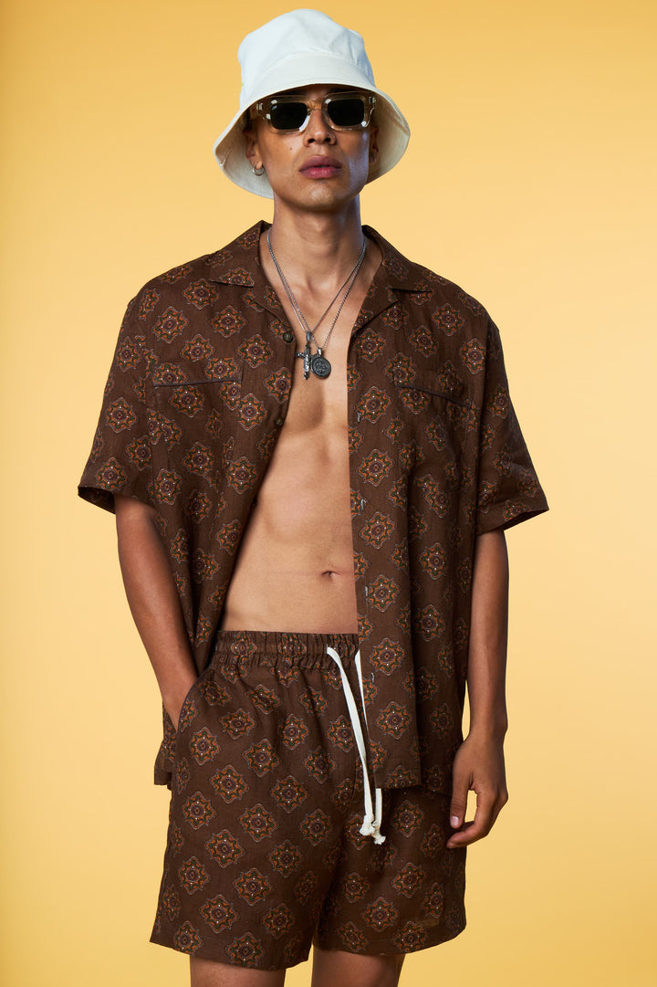 Men’s Matching Set - Brown Geo Short - 2 of 5