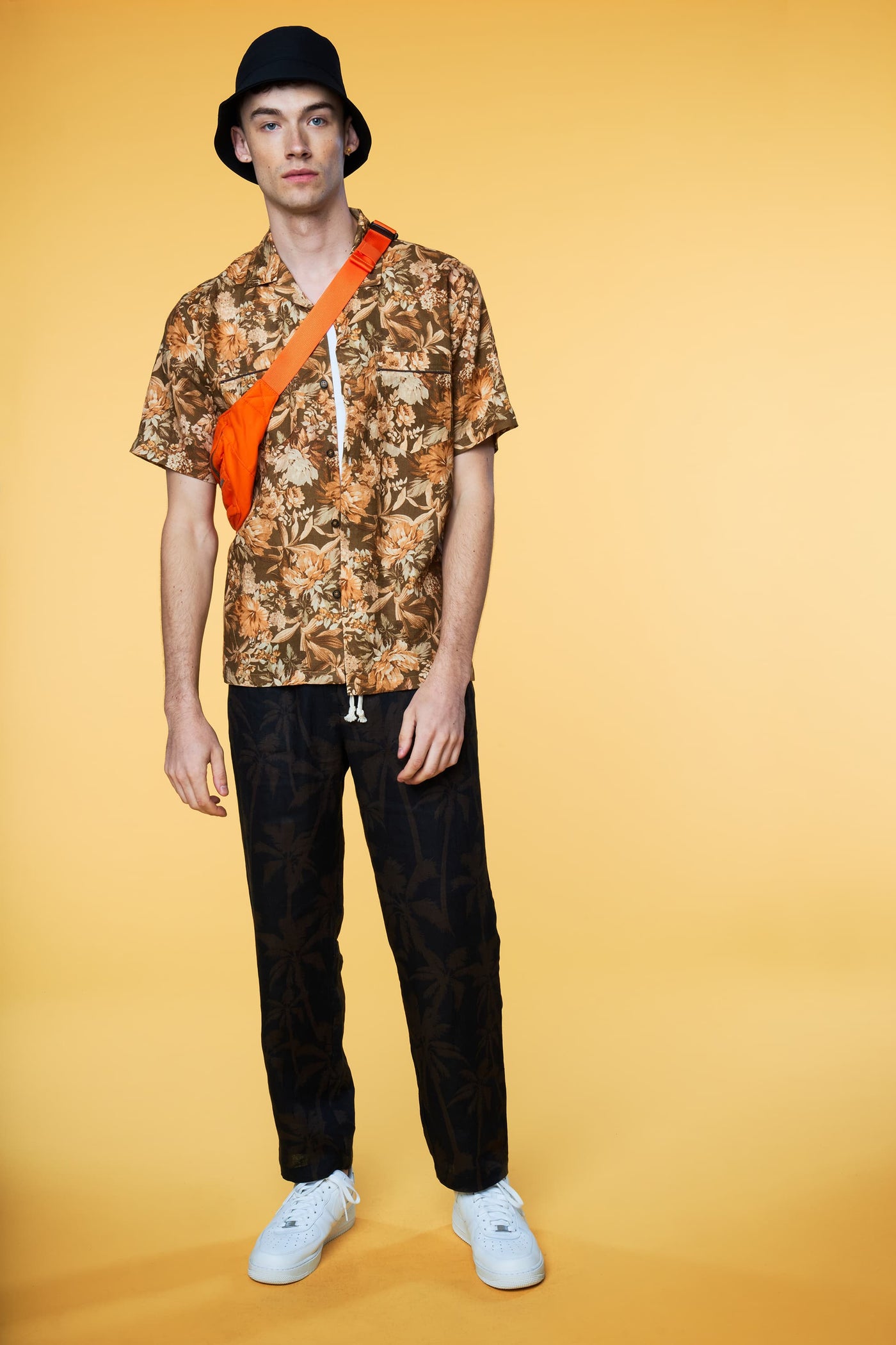 Men’s Short Sleeve Pajama Camp Shirt - Olive Botanical - 6 of 6
