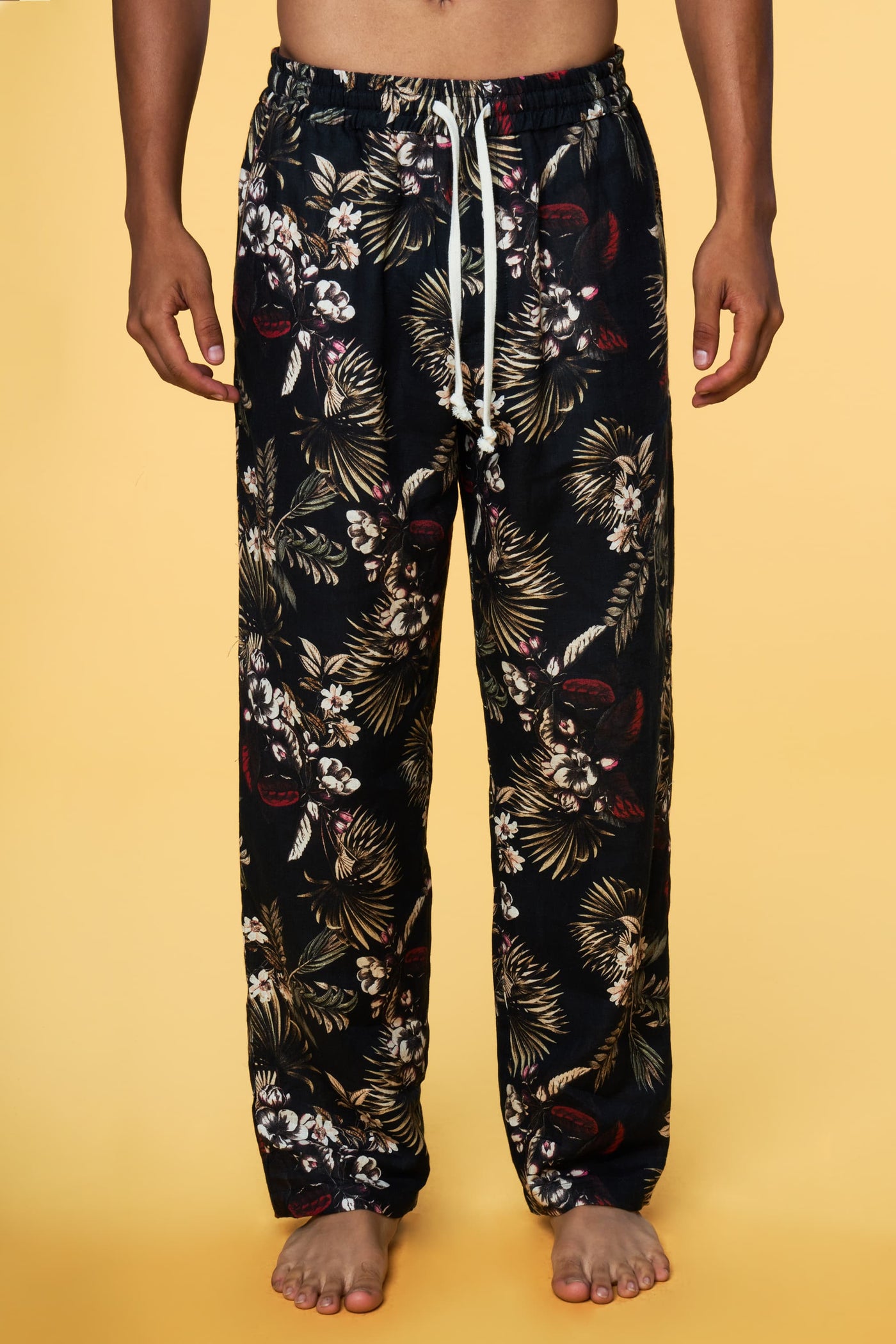 Men’s Pajama Lounge Pant - Black Hawaiian - 1 of 4