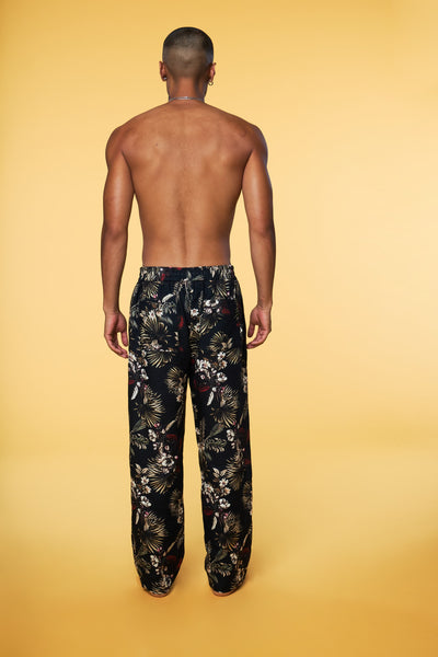 Men’s Pajama Lounge Pant - Black Hawaiian - 2 of 4