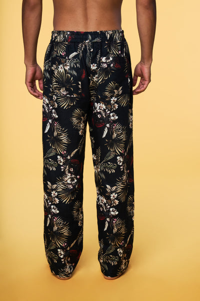 Men’s Pajama Lounge Pant - Black Hawaiian - 3 of 4