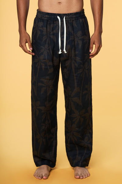 Men’s Pajama Lounge Pant - Black Palm - 1 of 4