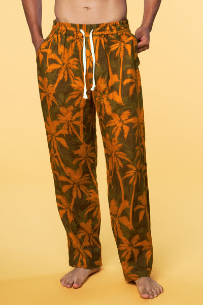 Men’s Pajama Lounge Pant - Orange Palm - 1 of 4