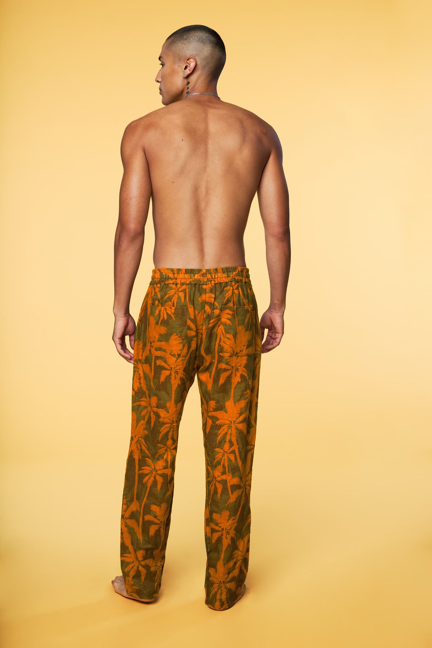 Men’s Pajama Lounge Pant - Orange Palm - 2 of 4