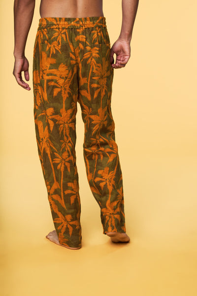 Men’s Pajama Lounge Pant - Orange Palm - 3 of 4