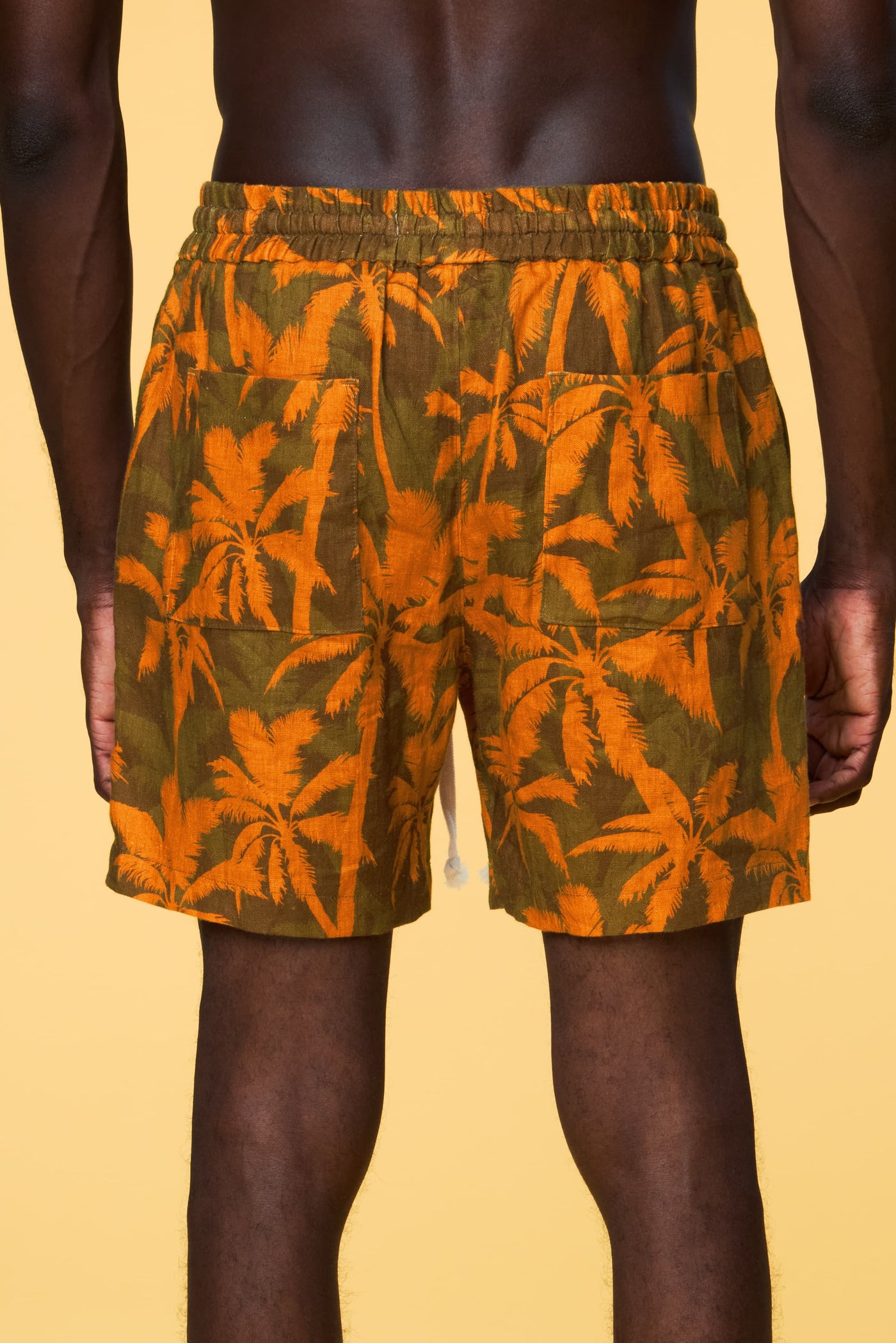 Men’s Pajama Lounge Short - Orange Palm - 5 of 5