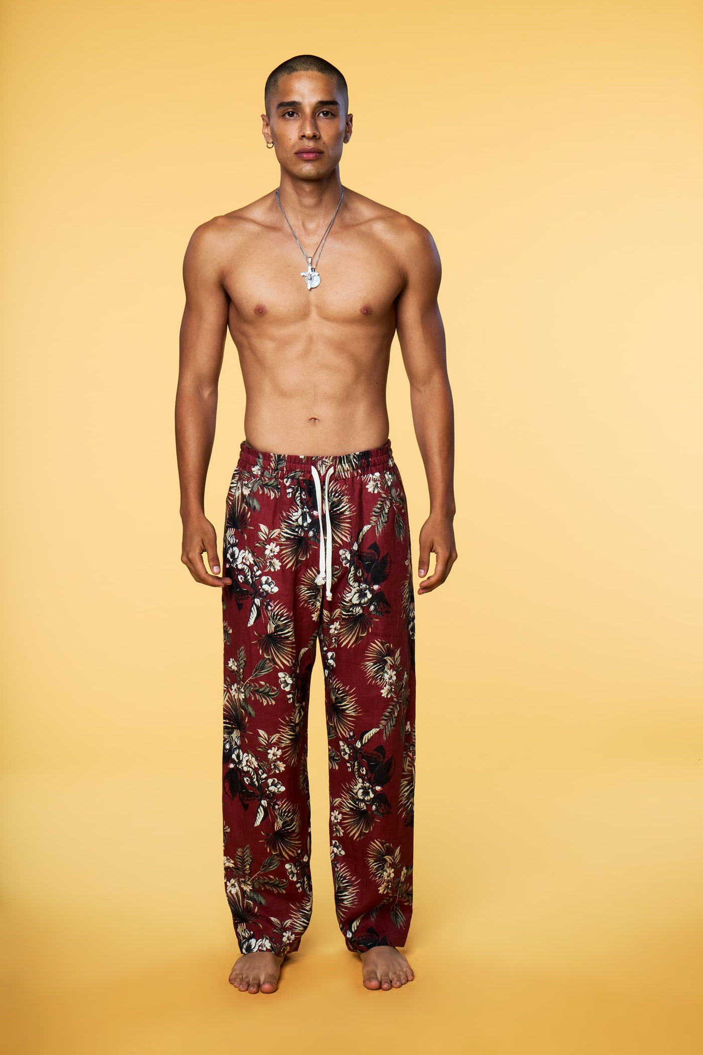 Men’s Pajama Lounge Pant - Red Hawaiian - 2 of 4