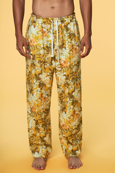 Men’s Pajama Lounge Pant - Yellow Botanical - 1 of 5