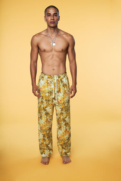 Men’s Pajama Lounge Pant - Yellow Botanical - 2 of 5