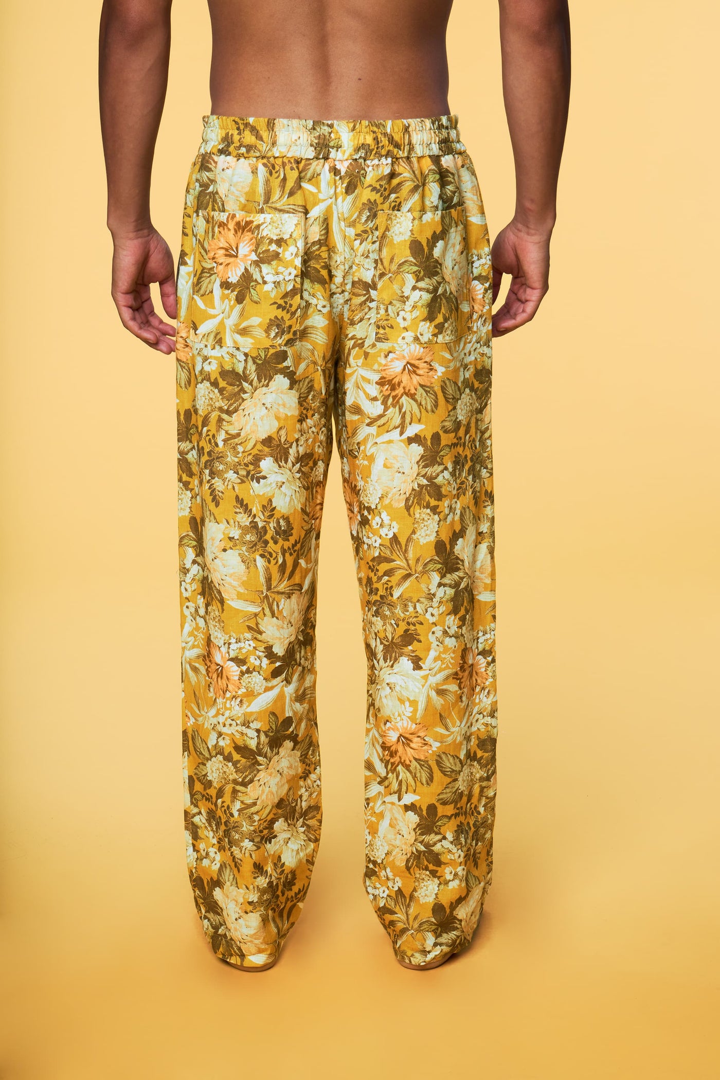 Men’s Pajama Lounge Pant - Yellow Botanical - 4 of 5