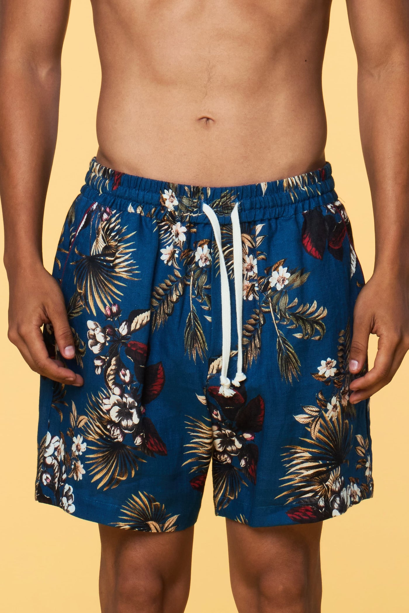 Men’s Pajama Lounge Short - Blue Hawaiian - 1 of 5