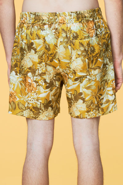 Men’s Pajama Lounge Short - Yellow Botanical - 2 of 4