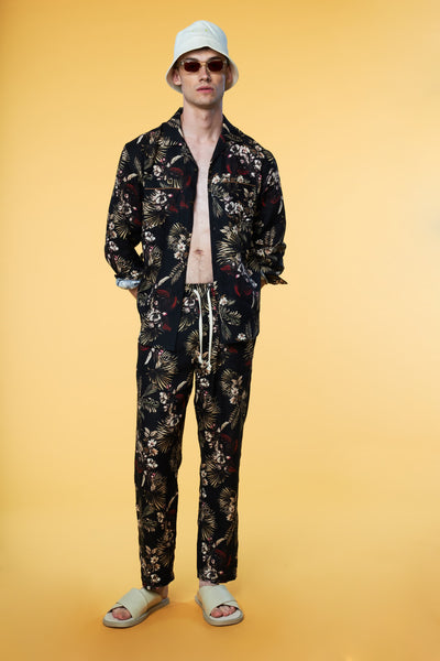 Men’s Pajama Set - Black Hawaiian Long - 5 of 5