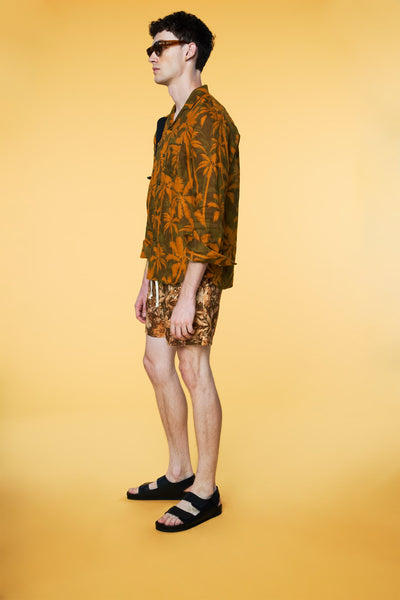 Men’s Pajama Set - Orange Palm Olive Botanical Combo - 3 of 5