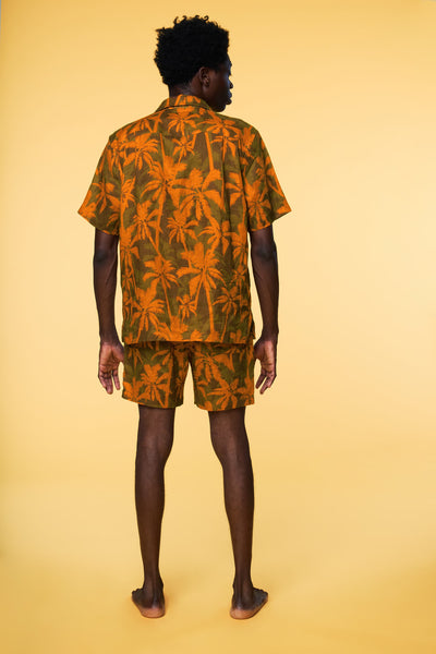 Men’s Pajama Set - Orange Palm Short - 4 of 5