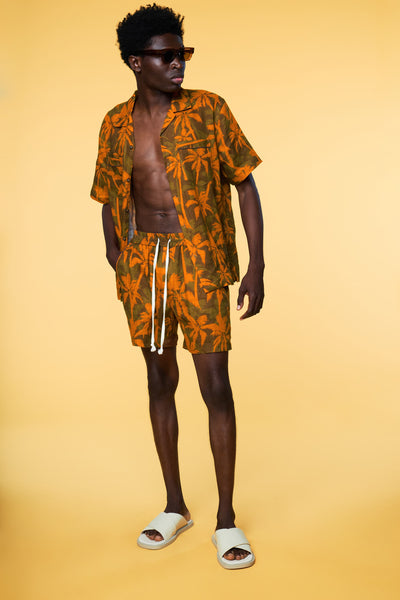 Men’s Pajama Set - Orange Palm Short - 5 of 5