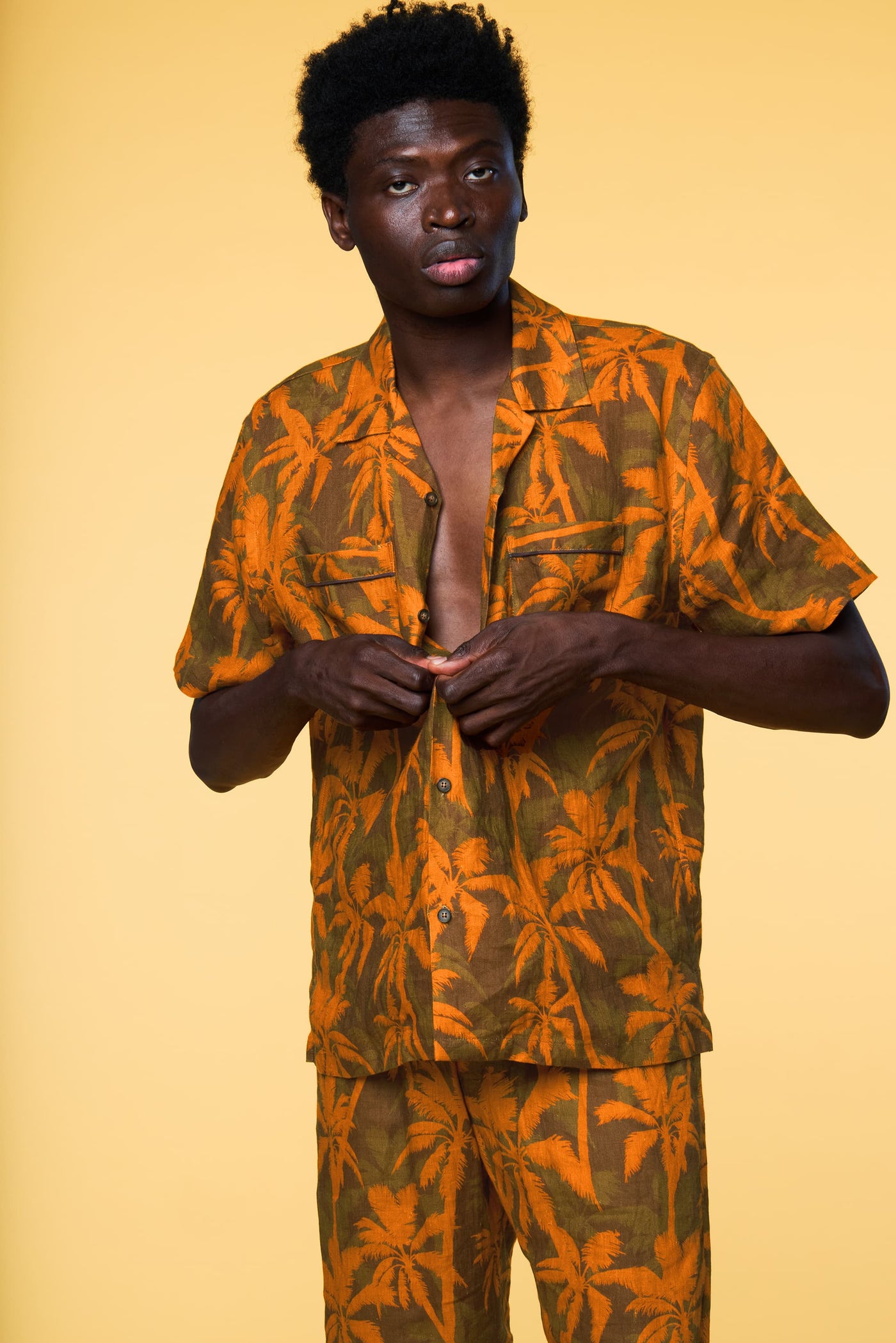 Men’s Pajama Set - Orange Palm Weekend - 4 of 5