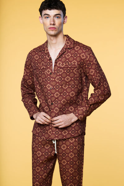 Men’s Pajama Set - Red Foulard Long - 3 of 5