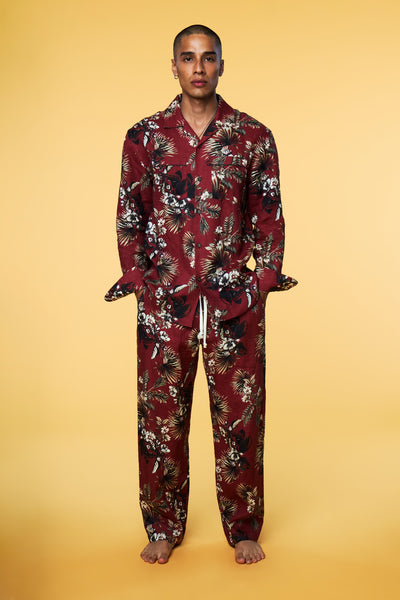 Men’s Pajama Set - Red Hawaiian Long - 1 of 5