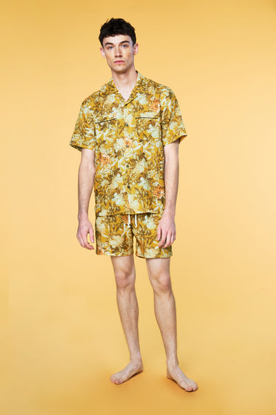 Men’s Pajama Set - Yellow Botanical Short - 2 of 5