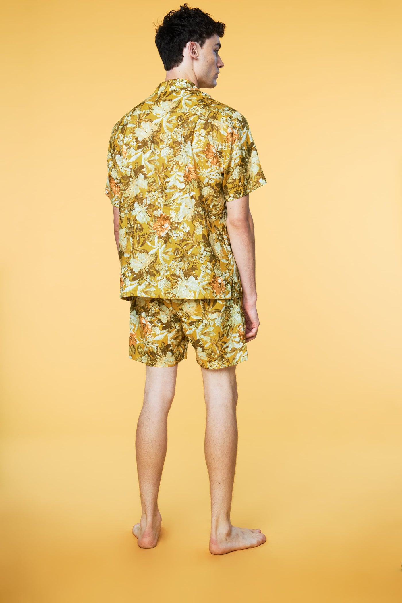 Men’s Pajama Set - Yellow Botanical Short - 4 of 5