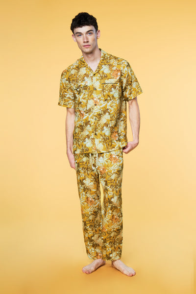 Men’s Pajama Set - Yellow Botanical Weekend - 1 of 5