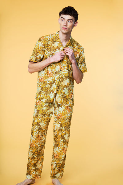 Men’s Pajama Set - Yellow Botanical Weekend - 4 of 5